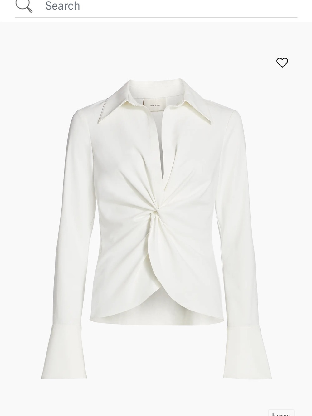 cinq a sept Ivory McKenna Twist-Front Blouse XL